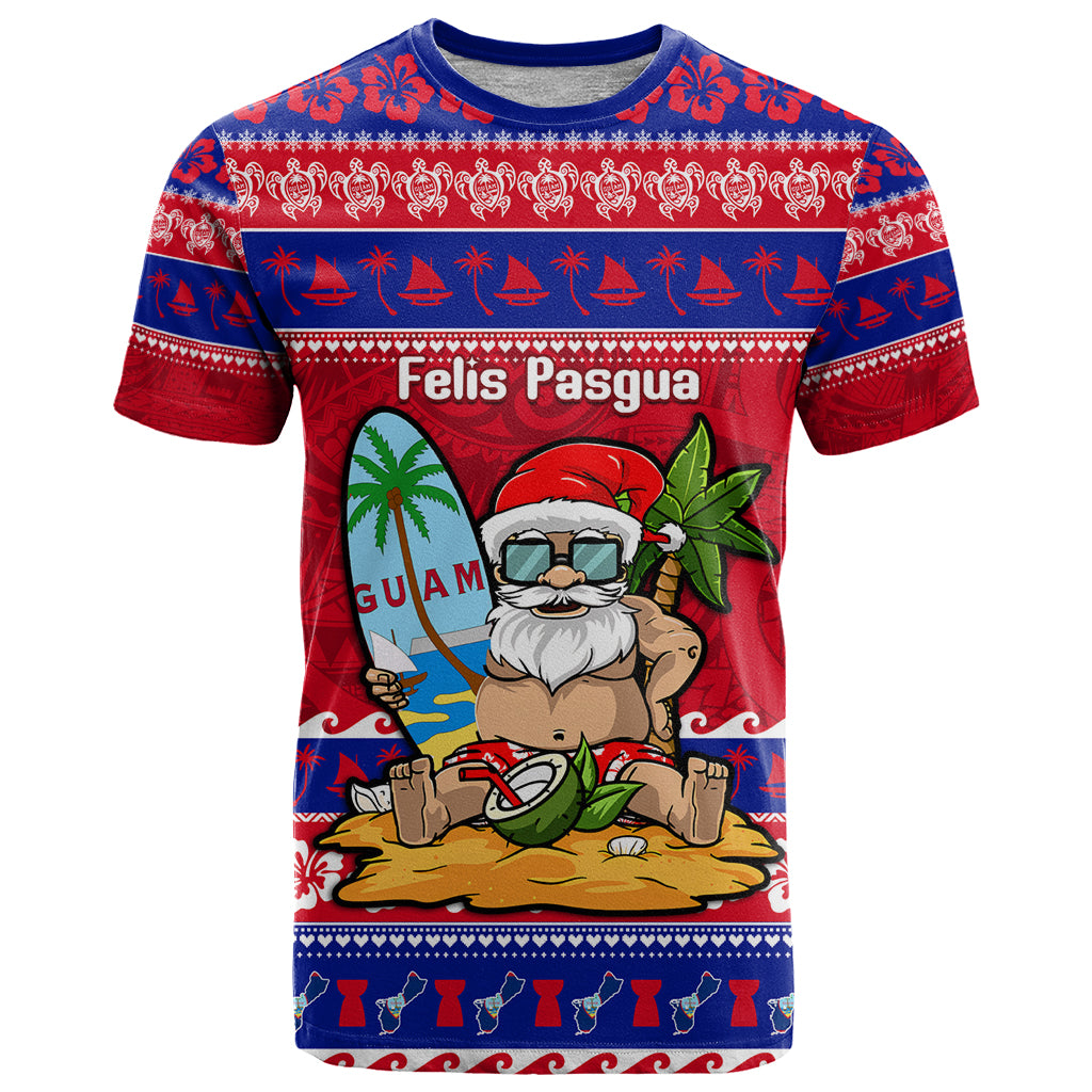 Custom Guam Christmas T Shirt Guaman Santas Felis Pasgua - Wonder Print Shop