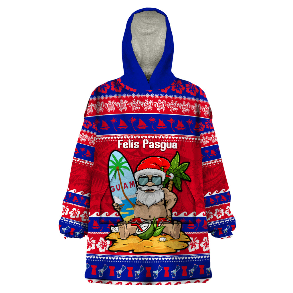 Custom Guam Christmas Wearable Blanket Hoodie Guaman Santas Felis Pasgua - Wonder Print Shop