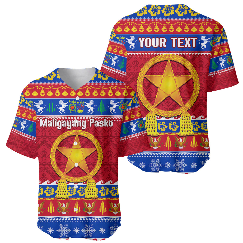 Custom Philippines Christmas Baseball Jersey Filipino Parol Maligayang Pasko - Wonder Print Shop
