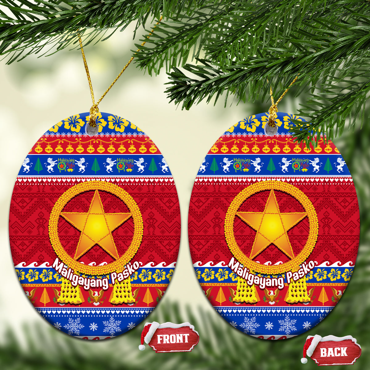 Philippines Christmas Ceramic Ornament Filipino Parol Maligayang Pasko - Wonder Print Shop