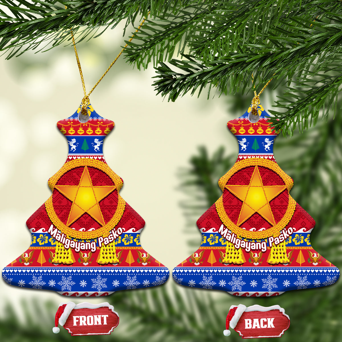 Philippines Christmas Ceramic Ornament Filipino Parol Maligayang Pasko - Wonder Print Shop