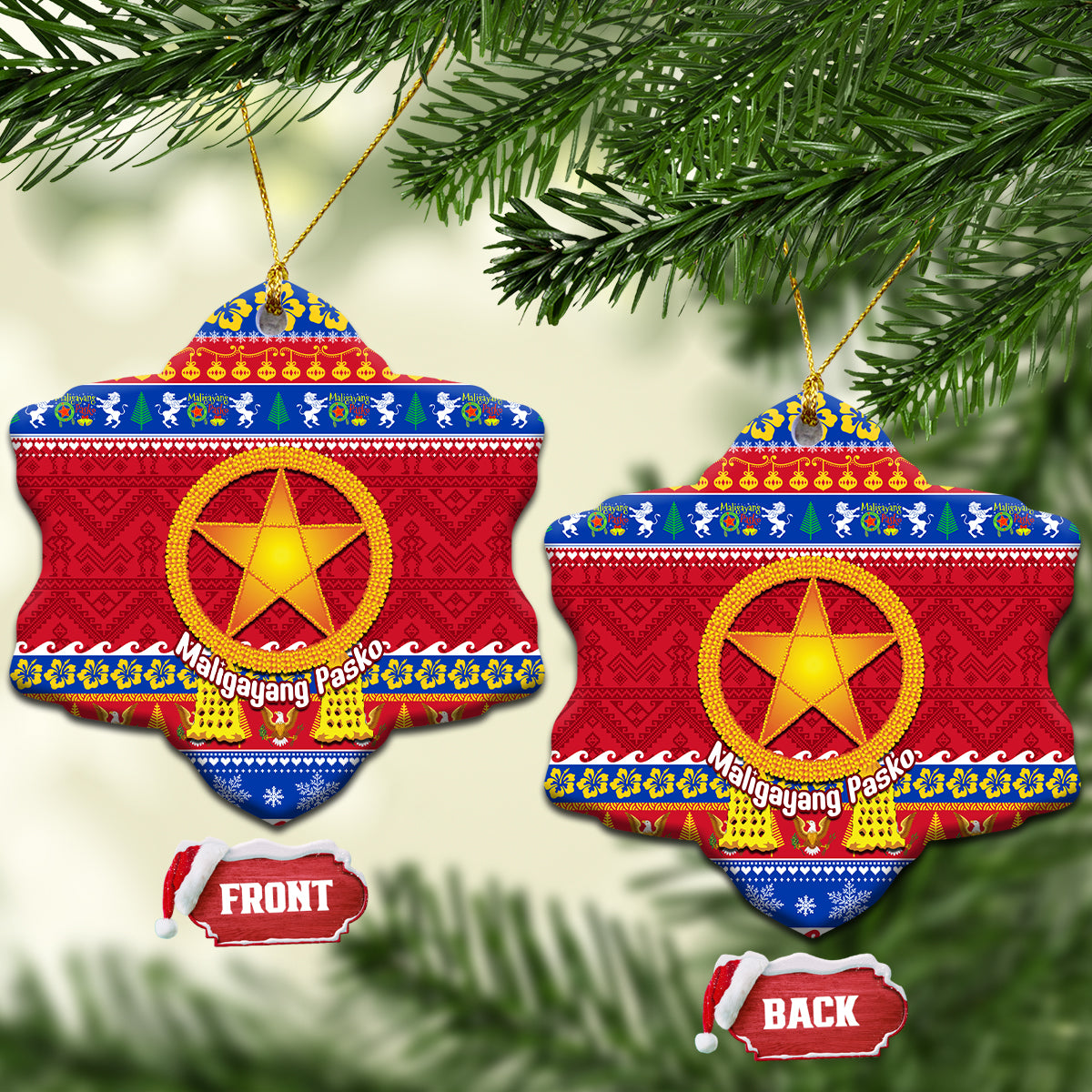 Philippines Christmas Ceramic Ornament Filipino Parol Maligayang Pasko - Wonder Print Shop