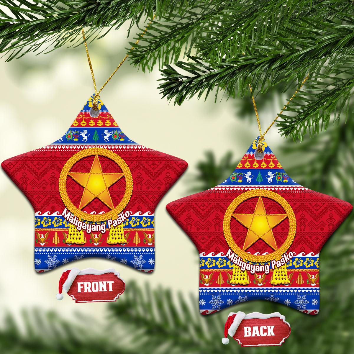 Philippines Christmas Ceramic Ornament Filipino Parol Maligayang Pasko - Wonder Print Shop