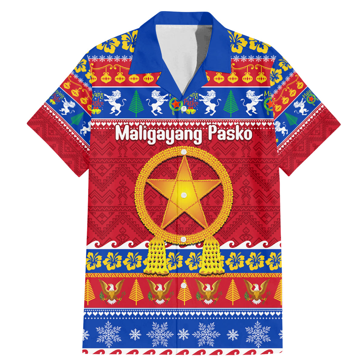 Custom Philippines Christmas Family Matching Mermaid Dress and Hawaiian Shirt Filipino Parol Maligayang Pasko - Wonder Print Shop