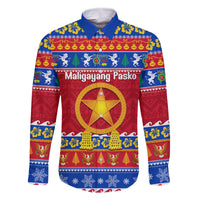 Custom Philippines Christmas Family Matching Off Shoulder Short Dress and Hawaiian Shirt Filipino Parol Maligayang Pasko - Wonder Print Shop