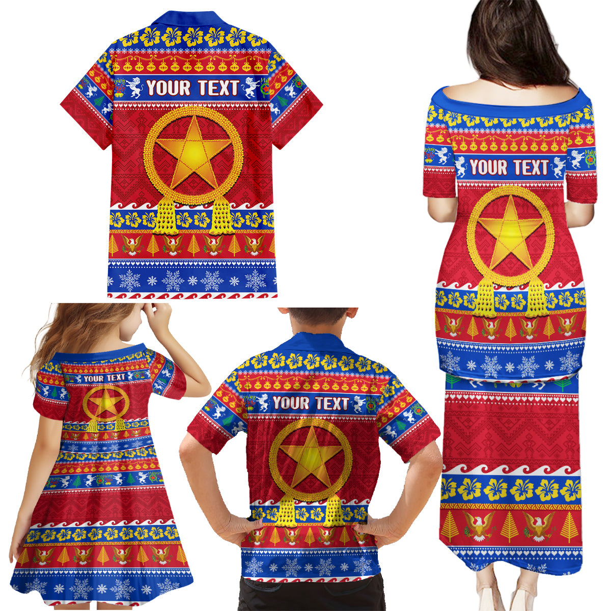 Custom Philippines Christmas Family Matching Puletasi Dress and Hawaiian Shirt Filipino Parol Maligayang Pasko - Wonder Print Shop