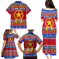 Custom Philippines Christmas Family Matching Puletasi Dress and Hawaiian Shirt Filipino Parol Maligayang Pasko - Wonder Print Shop