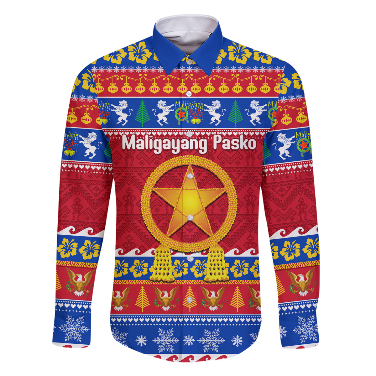 Custom Philippines Christmas Family Matching Short Sleeve Bodycon Dress and Hawaiian Shirt Filipino Parol Maligayang Pasko - Wonder Print Shop
