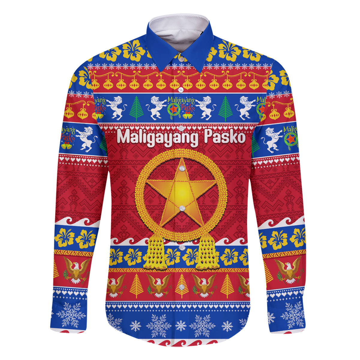 Custom Philippines Christmas Family Matching Summer Maxi Dress and Hawaiian Shirt Filipino Parol Maligayang Pasko - Wonder Print Shop
