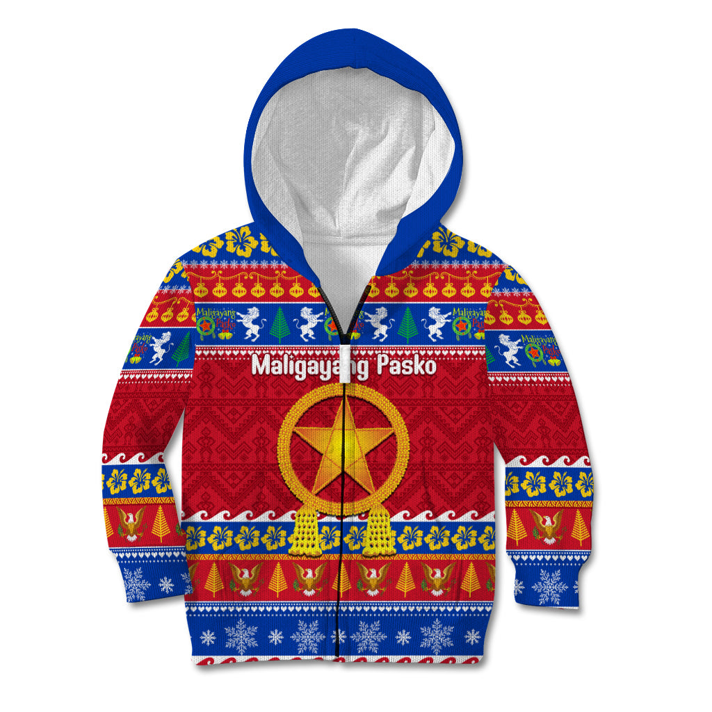 Custom Philippines Christmas Kid Hoodie Filipino Parol Maligayang Pasko - Wonder Print Shop
