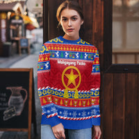 Custom Philippines Christmas Ugly Christmas Sweater Filipino Parol Maligayang Pasko - Wonder Print Shop