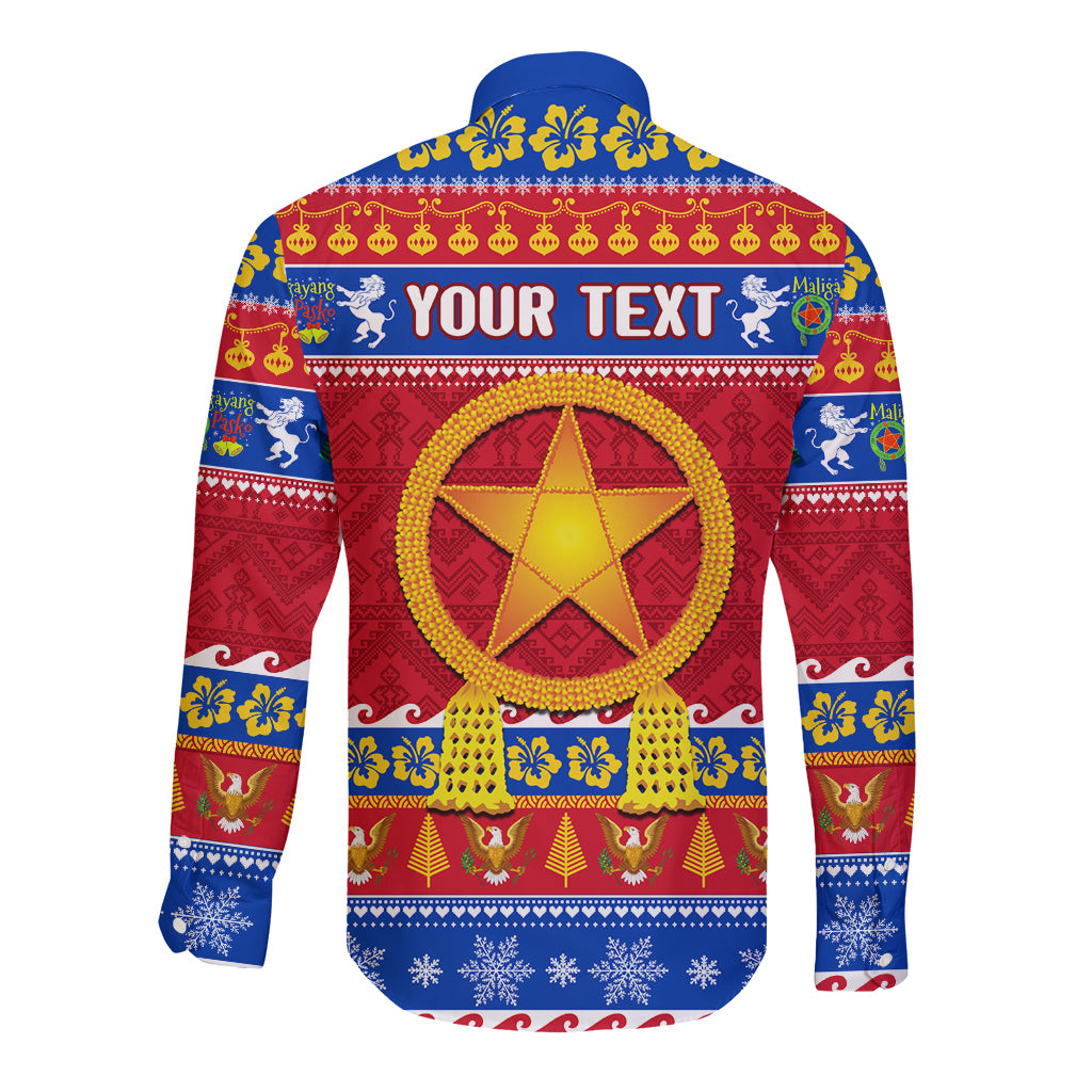 Custom Philippines Christmas Long Sleeve Button Shirt Filipino Parol Maligayang Pasko - Wonder Print Shop