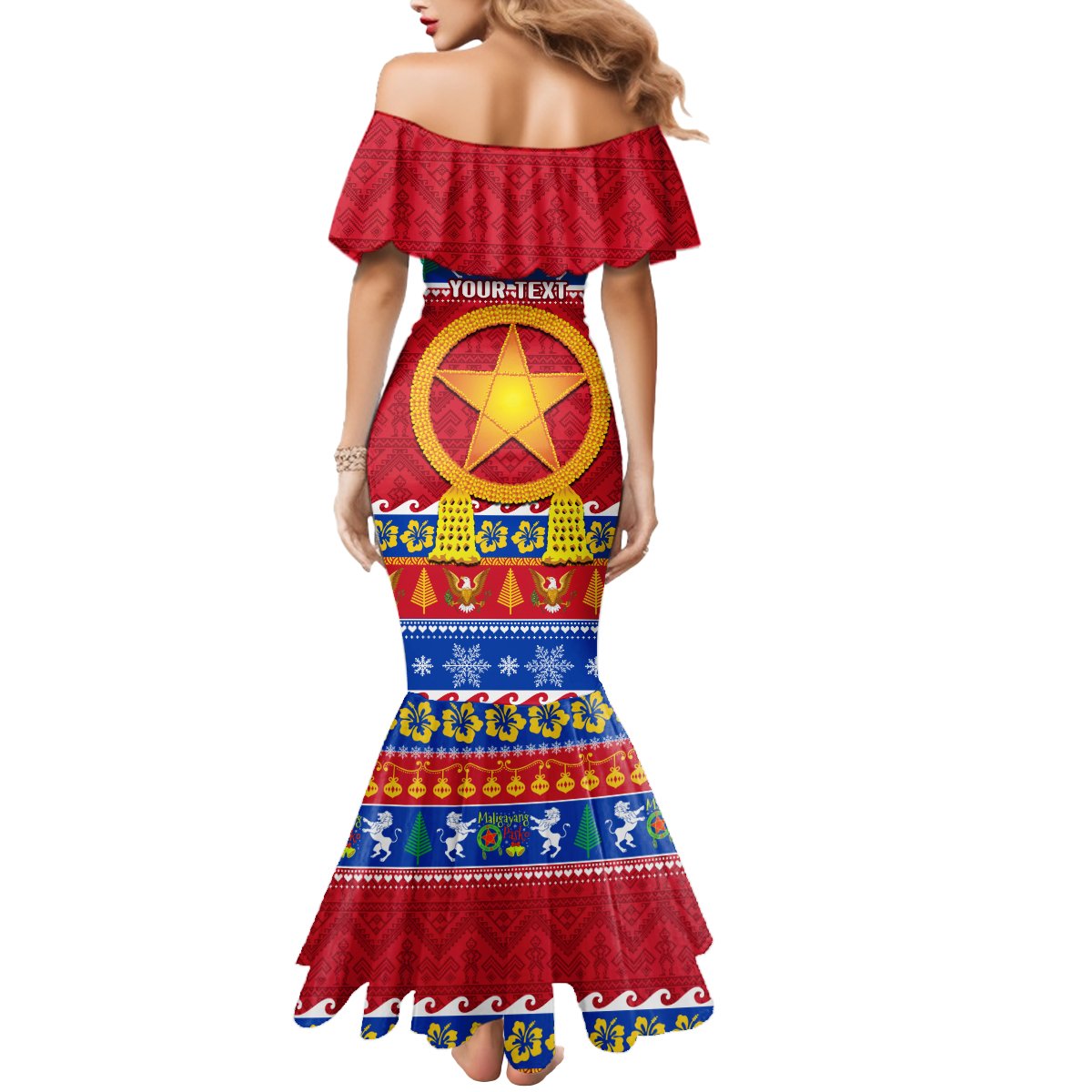 Custom Philippines Christmas Mermaid Dress Filipino Parol Maligayang Pasko - Wonder Print Shop