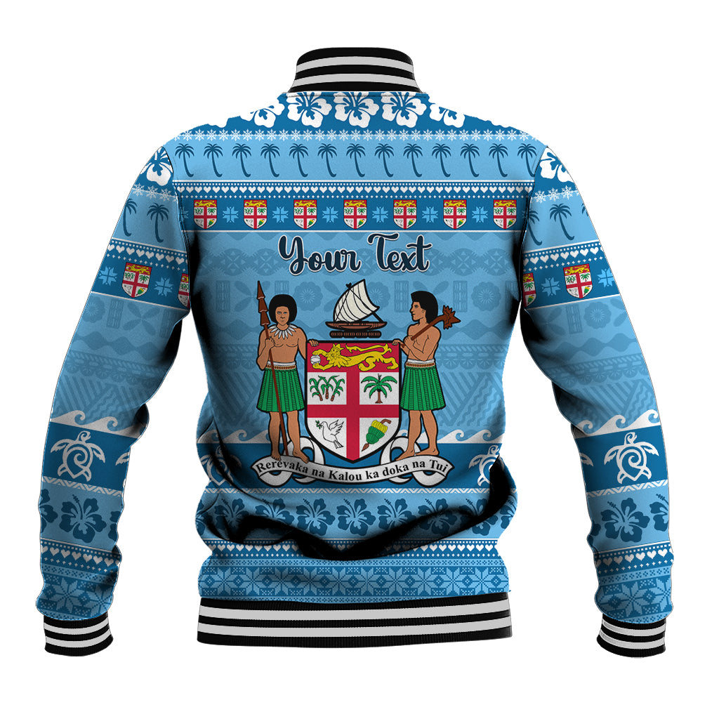 Custom Fiji Christmas Baseball Jacket Fijian Tapa Marau na Kerisimasi - Wonder Print Shop