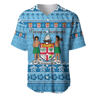 Custom Fiji Christmas Baseball Jersey Fijian Tapa Marau na Kerisimasi - Wonder Print Shop