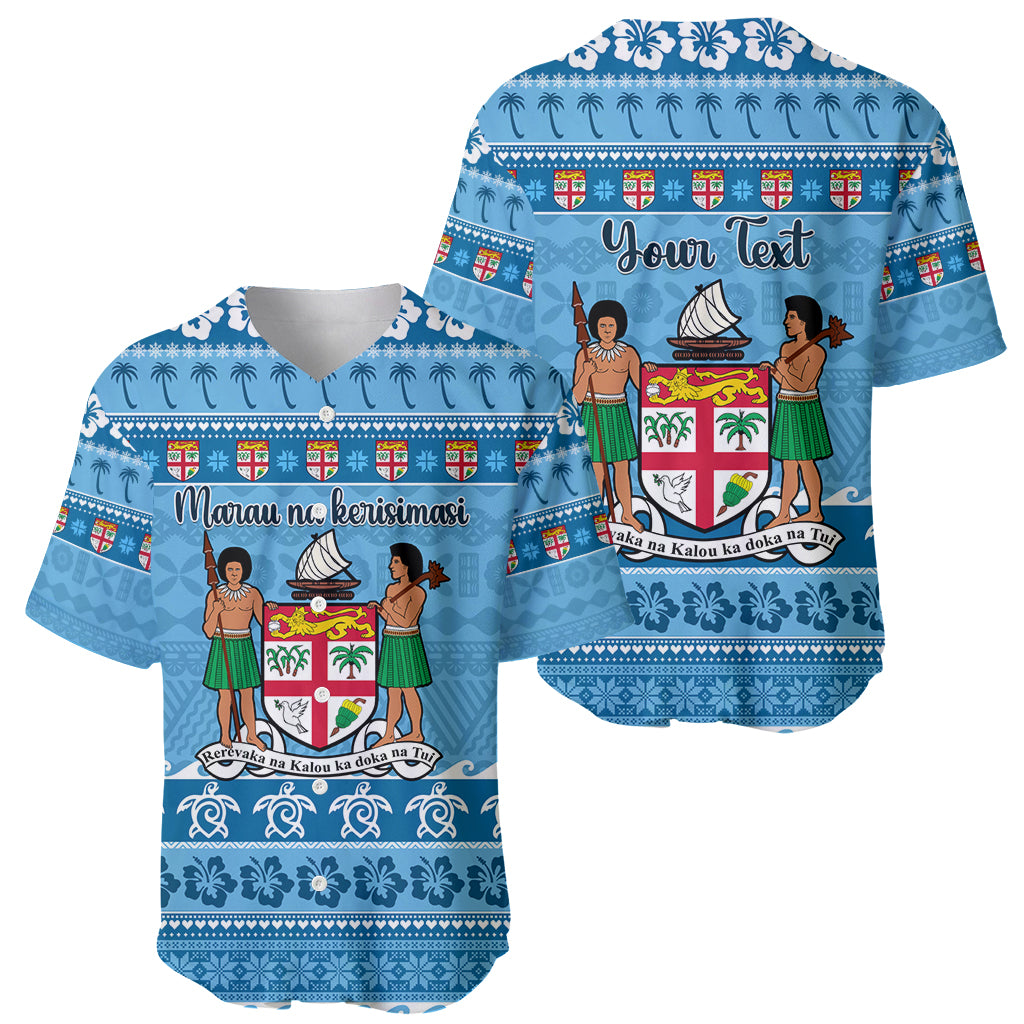 Custom Fiji Christmas Baseball Jersey Fijian Tapa Marau na Kerisimasi - Wonder Print Shop
