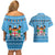 Custom Fiji Christmas Couples Matching Off Shoulder Short Dress and Hawaiian Shirt Fijian Tapa Marau na Kerisimasi - Wonder Print Shop