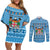 Custom Fiji Christmas Couples Matching Off Shoulder Short Dress and Long Sleeve Button Shirt Fijian Tapa Marau na Kerisimasi - Wonder Print Shop