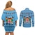 Custom Fiji Christmas Couples Matching Off Shoulder Short Dress and Long Sleeve Button Shirt Fijian Tapa Marau na Kerisimasi - Wonder Print Shop
