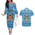 Custom Fiji Christmas Couples Matching Off The Shoulder Long Sleeve Dress and Hawaiian Shirt Fijian Tapa Marau na Kerisimasi - Wonder Print Shop