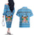 Custom Fiji Christmas Couples Matching Off The Shoulder Long Sleeve Dress and Hawaiian Shirt Fijian Tapa Marau na Kerisimasi - Wonder Print Shop