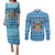 Custom Fiji Christmas Couples Matching Puletasi Dress and Long Sleeve Button Shirt Fijian Tapa Marau na Kerisimasi - Wonder Print Shop