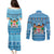 Custom Fiji Christmas Couples Matching Puletasi Dress and Long Sleeve Button Shirt Fijian Tapa Marau na Kerisimasi - Wonder Print Shop