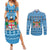 Custom Fiji Christmas Couples Matching Summer Maxi Dress and Long Sleeve Button Shirt Fijian Tapa Marau na Kerisimasi - Wonder Print Shop