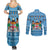 Custom Fiji Christmas Couples Matching Summer Maxi Dress and Long Sleeve Button Shirt Fijian Tapa Marau na Kerisimasi - Wonder Print Shop