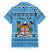 Custom Fiji Christmas Family Matching Off Shoulder Short Dress and Hawaiian Shirt Fijian Tapa Marau na Kerisimasi - Wonder Print Shop