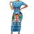Custom Fiji Christmas Family Matching Short Sleeve Bodycon Dress and Hawaiian Shirt Fijian Tapa Marau na Kerisimasi - Wonder Print Shop
