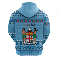 Custom Fiji Christmas Hoodie Fijian Tapa Marau na Kerisimasi - Wonder Print Shop