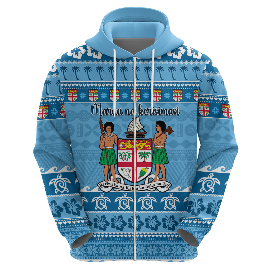 Custom Fiji Christmas Hoodie Fijian Tapa Marau na Kerisimasi - Wonder Print Shop