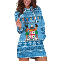 Custom Fiji Christmas Hoodie Dress Fijian Tapa Marau na Kerisimasi - Wonder Print Shop