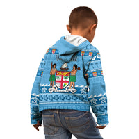 Custom Fiji Christmas Kid Hoodie Fijian Tapa Marau na Kerisimasi - Wonder Print Shop