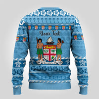 Custom Fiji Christmas Ugly Christmas Sweater Fijian Tapa Marau na Kerisimasi - Wonder Print Shop