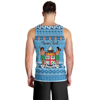 Custom Fiji Christmas Men Tank Top Fijian Tapa Marau na Kerisimasi - Wonder Print Shop