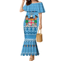 Custom Fiji Christmas Mermaid Dress Fijian Tapa Marau na Kerisimasi - Wonder Print Shop