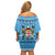 Custom Fiji Christmas Off Shoulder Short Dress Fijian Tapa Marau na Kerisimasi - Wonder Print Shop