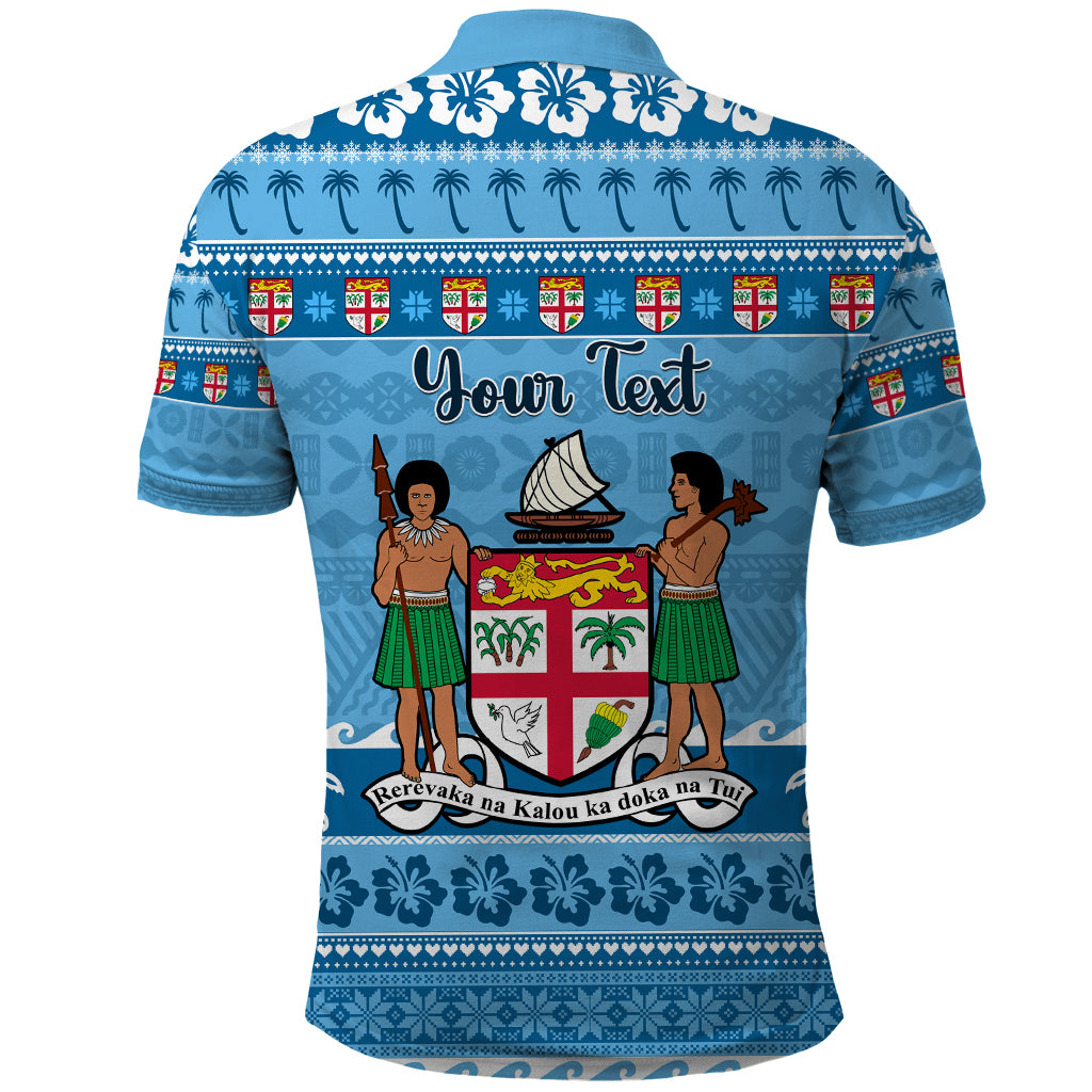 Custom Fiji Christmas Polo Shirt Fijian Tapa Marau na Kerisimasi - Wonder Print Shop