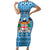 Custom Fiji Christmas Short Sleeve Bodycon Dress Fijian Tapa Marau na Kerisimasi - Wonder Print Shop