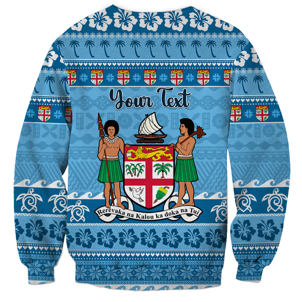 Custom Fiji Christmas Sweatshirt Fijian Tapa Marau na Kerisimasi - Wonder Print Shop