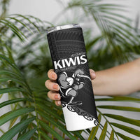 Custom Aotearoa Rugby Skinny Tumbler Maori Kiwi - Mascot Style - Wonder Print Shop