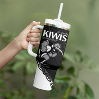 Custom Aotearoa Rugby Tumbler With Handle Maori Kiwi - Mascot Style - Wonder Print Shop