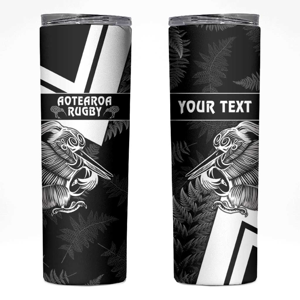 Custom Aotearoa Silver Fern Rugby Skinny Tumbler 2024 Go Kiwi - Wonder Print Shop