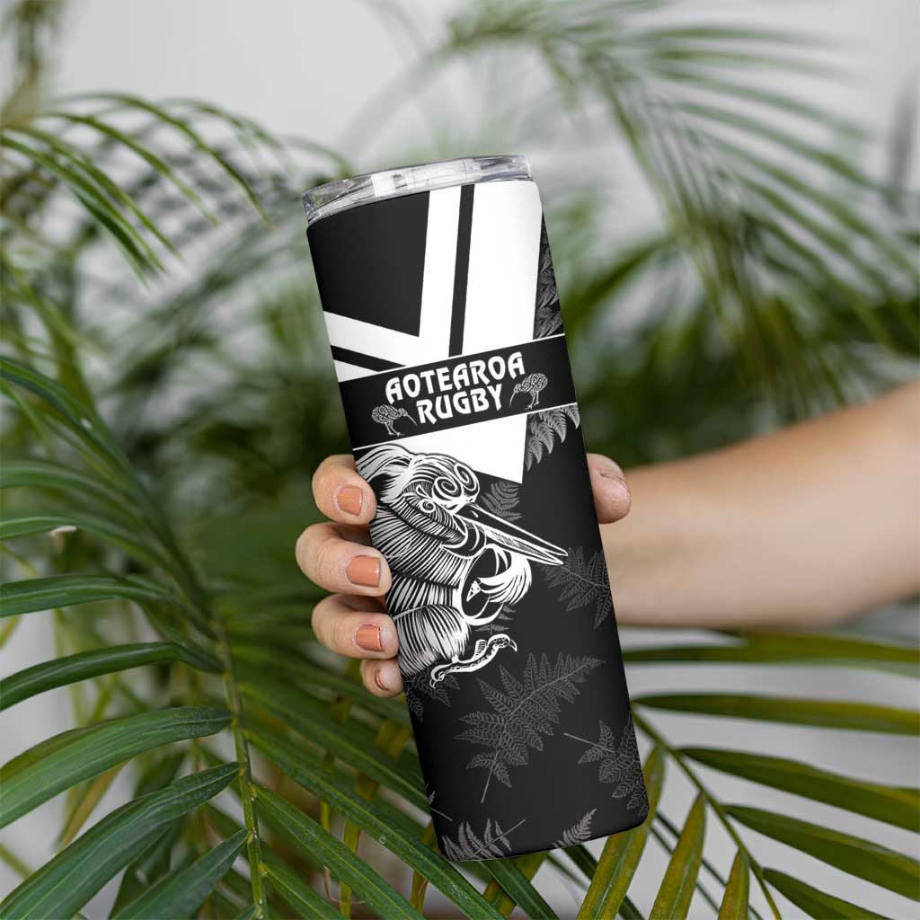 Custom Aotearoa Silver Fern Rugby Skinny Tumbler 2024 Go Kiwi - Wonder Print Shop