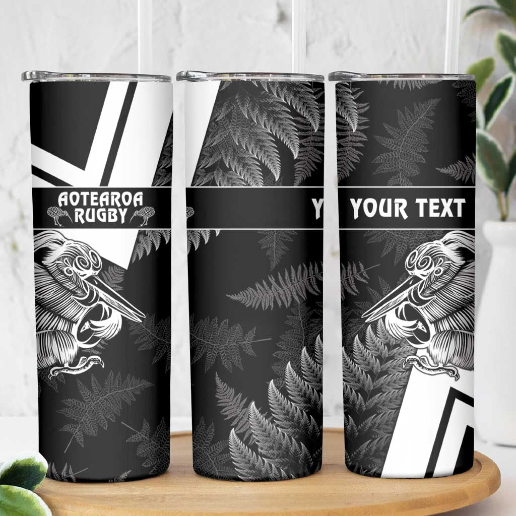 Custom Aotearoa Silver Fern Rugby Skinny Tumbler 2024 Go Kiwi - Wonder Print Shop