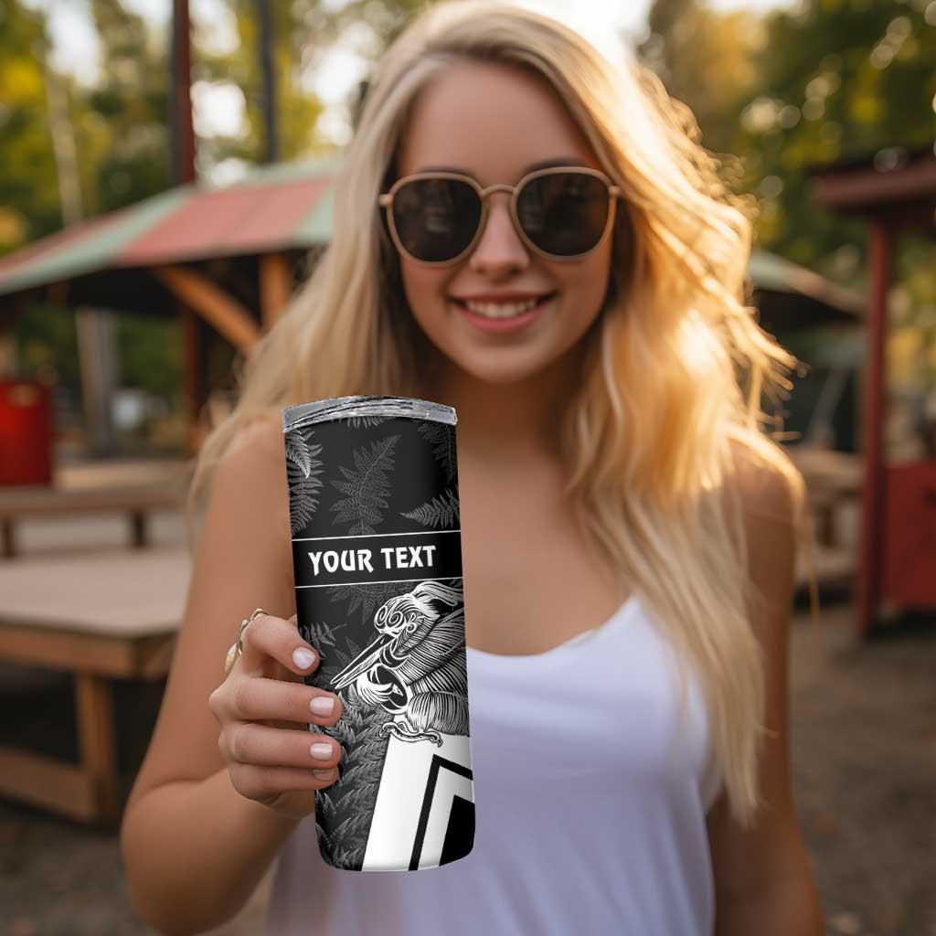 Custom Aotearoa Silver Fern Rugby Skinny Tumbler 2024 Go Kiwi - Wonder Print Shop