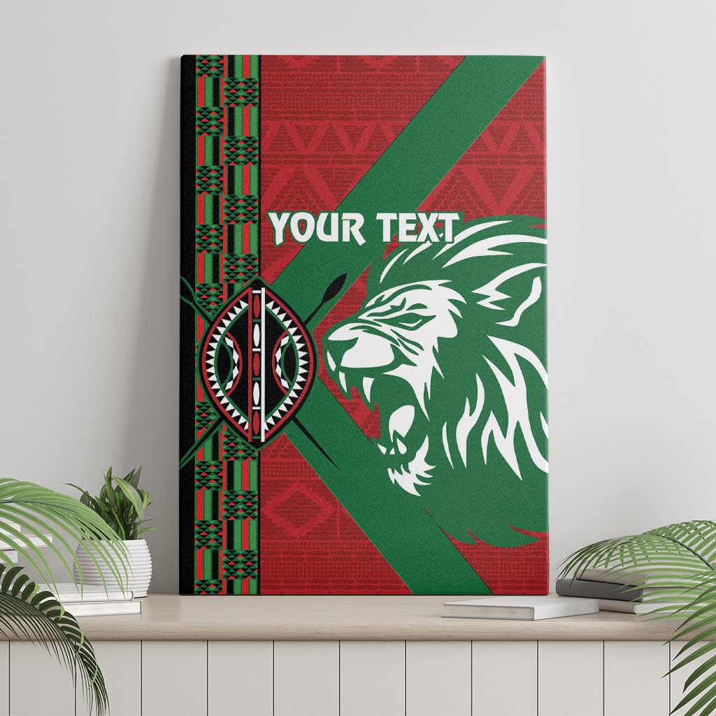 Kenya Rugby Custom Canvas Wall Art Go Lionesses - African Pattern - Wonder Print Shop