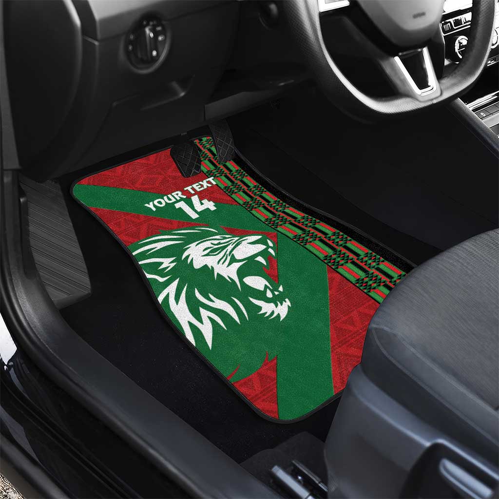 Kenya Rugby Custom Car Mats Go Lionesses - African Pattern - Wonder Print Shop